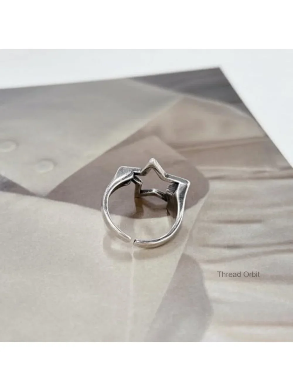 Y2K Hollow Star Open Band Statement Ring Punk Stainless Steel Chunky Gothic